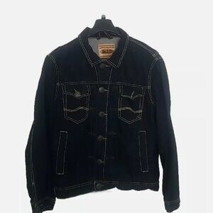 Rivet de Cru Classic Trucker Denim Jacket Motorcycle Sz 2XL Amer Mfg Co.